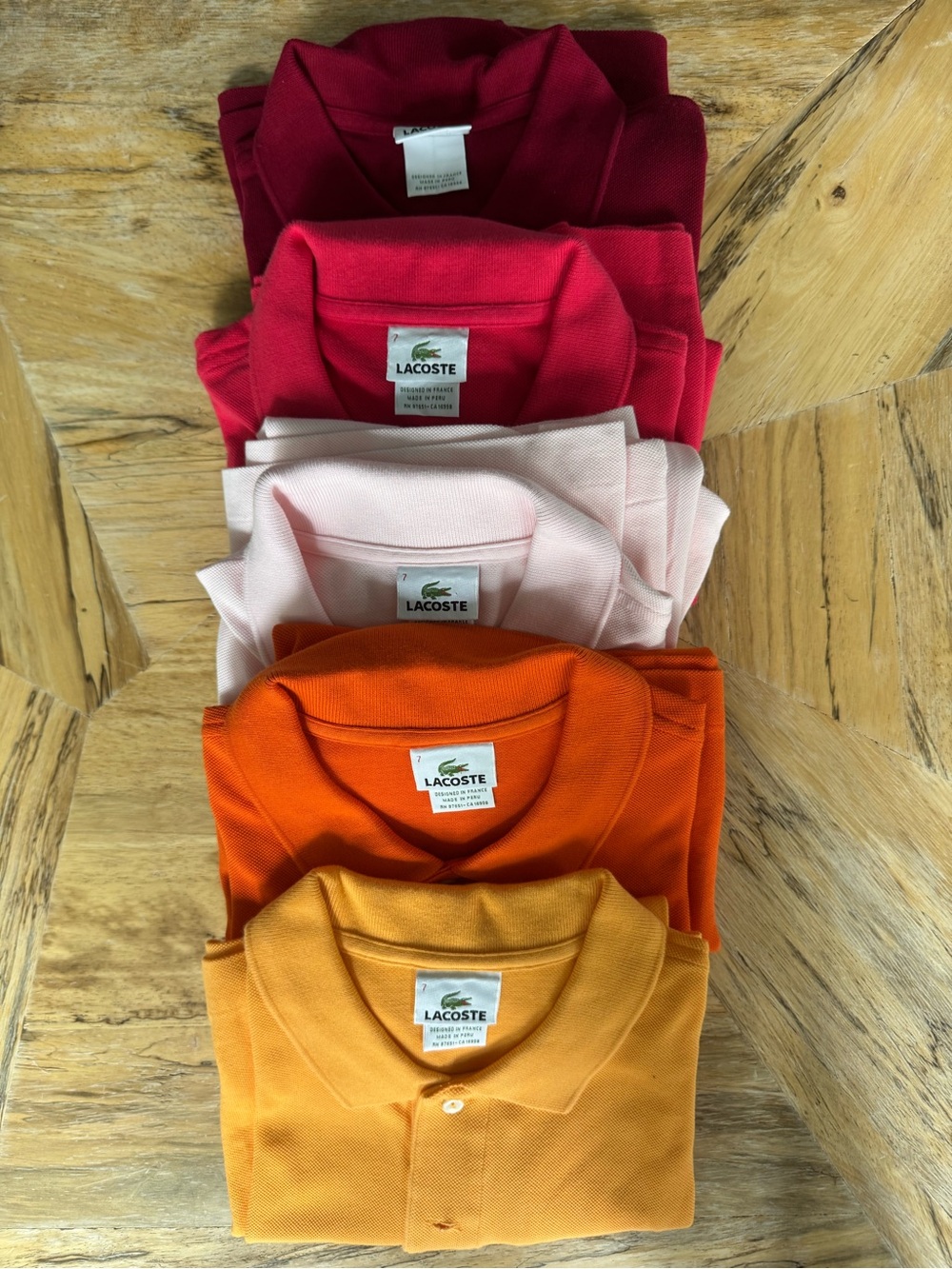 Men’s Lacoste Polo Shirts - Assorted Pink & Orange Tones. Excellent condition. - Picture 2 of 3